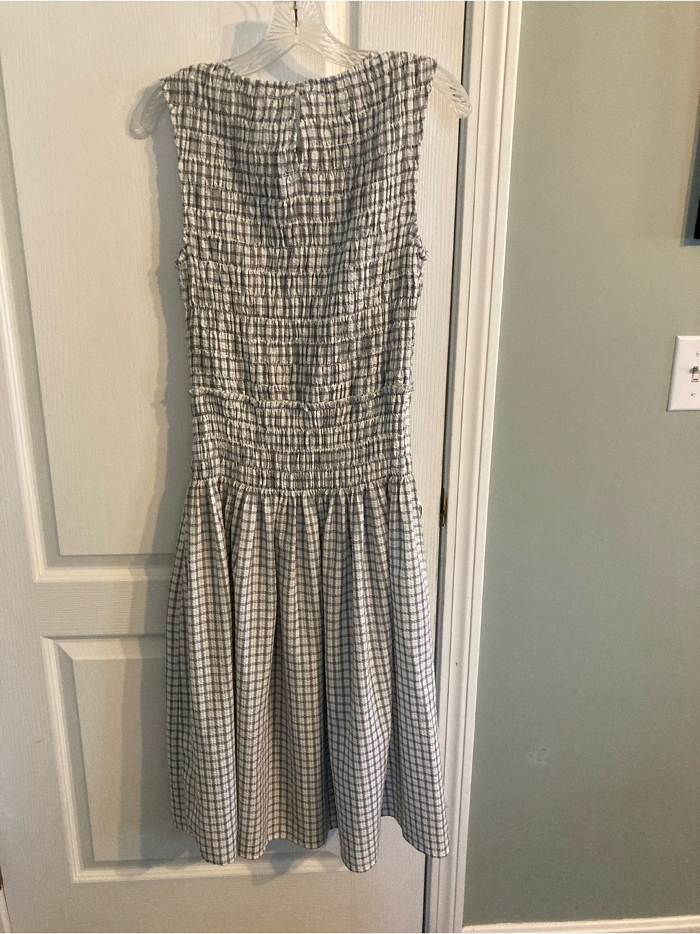 Banana Republic Black and White Check Midi Dress